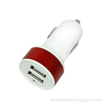 Portable car battery charger for iPod touch and iPad, colorful, real capacity, 2 USB socket
